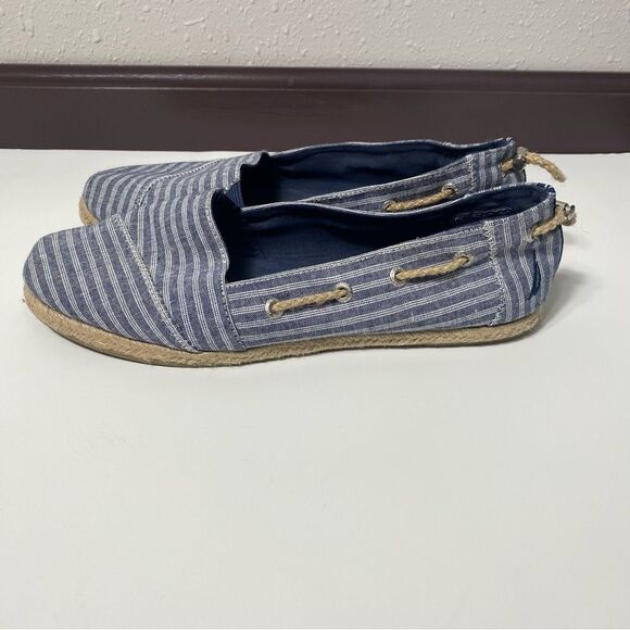 Nautica Rudder Denim Striped Slip-On Espadrille Deck Shoes Women's Size 10 - Picture 9 of 14